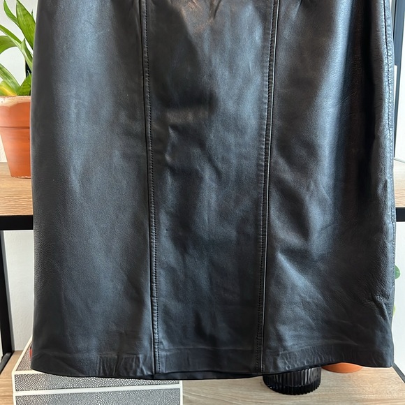 Vintage Jon St. Jon Leather Pencil A-Line Knee Length Skirt, 10 - Picture 2 of 6